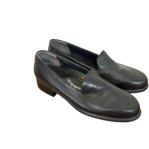 Women Easy Spirit  Size 8.0 Black Faux Leather Casual  Slip-On Shoe Black